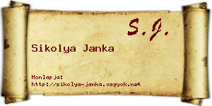 Sikolya Janka névjegykártya